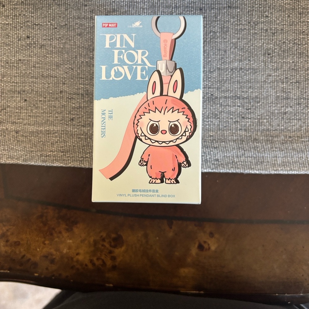 Pop Mart Pink Stuffed Animal Keychain